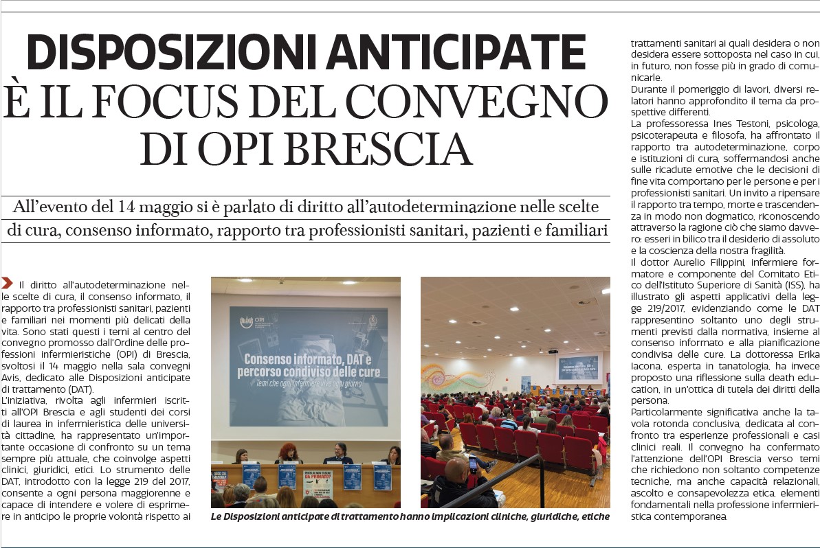 �Consenso informato, DAT e percorso condiviso delle cure. Aspetti normativi, deonotologici e professionali�