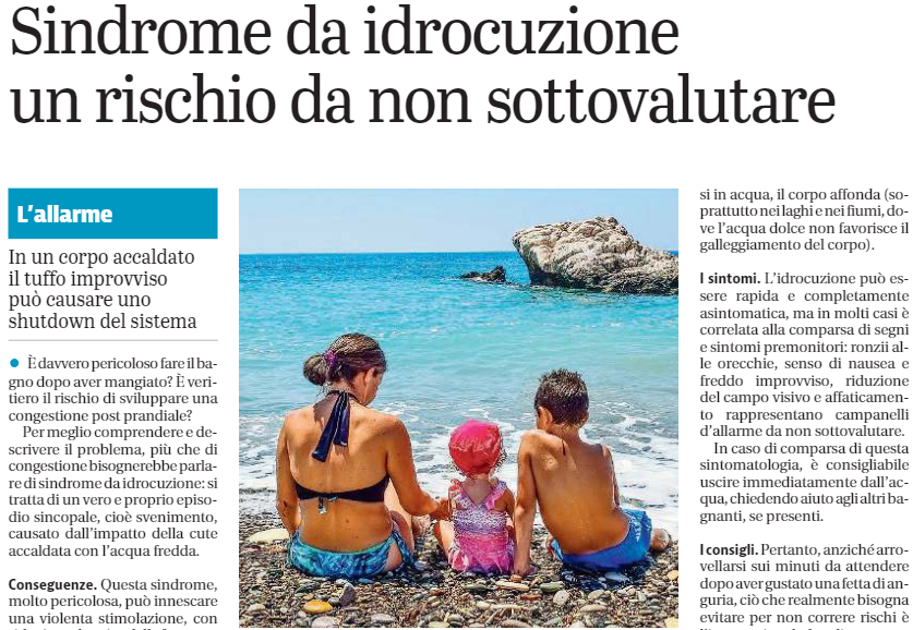 Sindrome da idrocuzione, un rischio da non sottovalutare