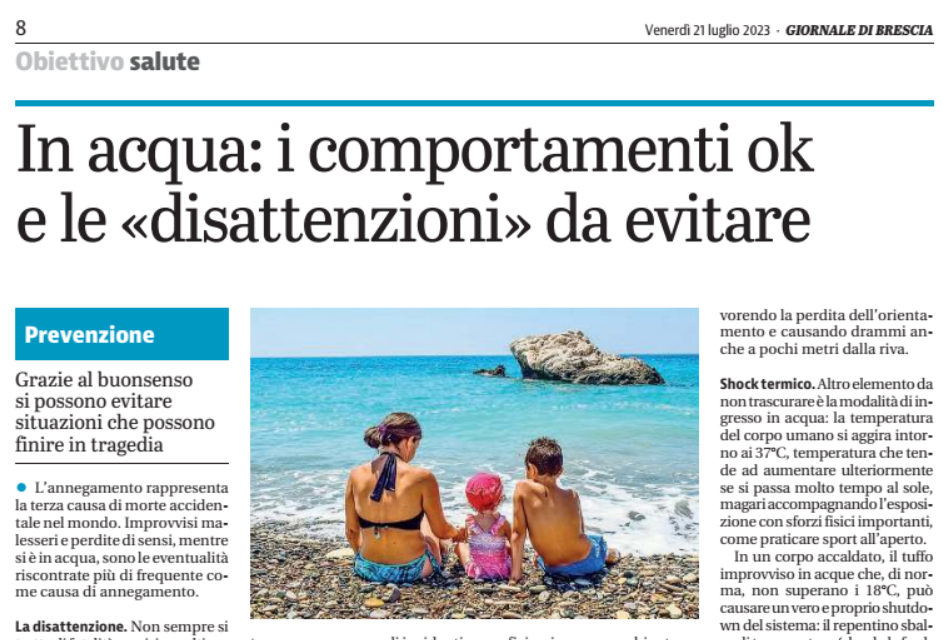 GdB: In acqua: i comportamenti ok e le �disattenzioni� da evitare