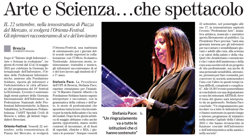 La Voce del Popolo: �Arte e Scienza....che spettacolo� 