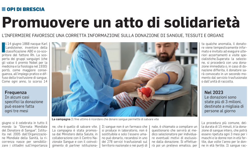 Donare, un atto di solidariet�