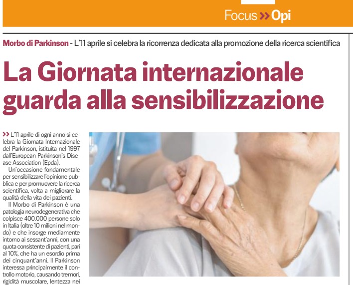 11 aprile, giornata internazionale del Parkinson